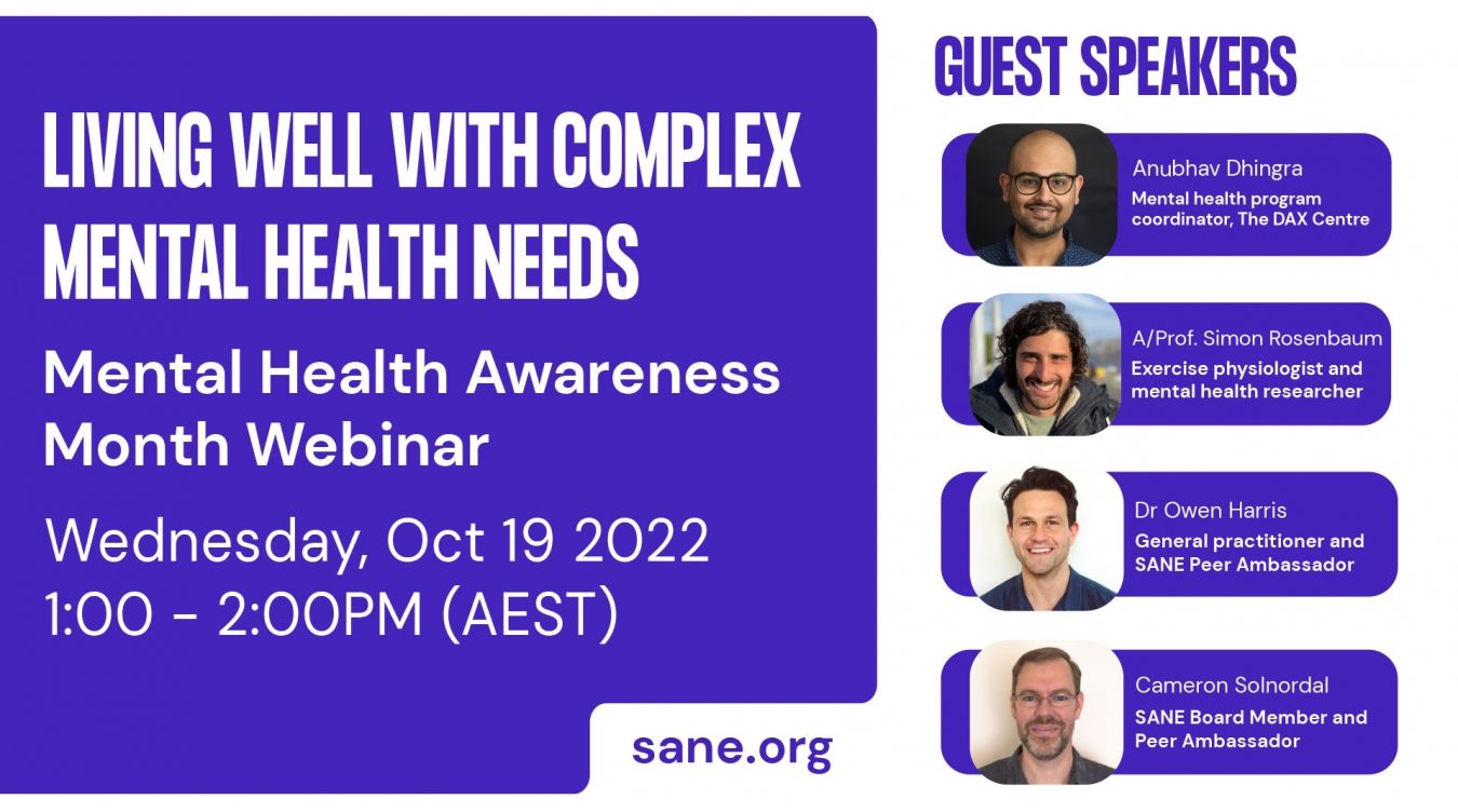 SANEs Living with complex mental health needs WEBINAR